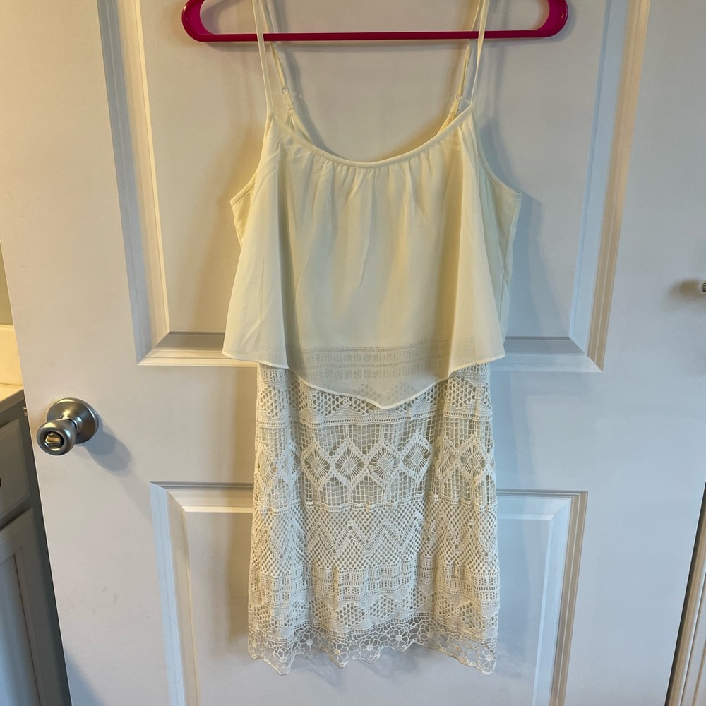American Eagle Outfitters Ivory Dress with Lace Detail